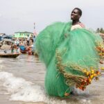 african net sponge hanging