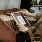 art collector evaluating artwork