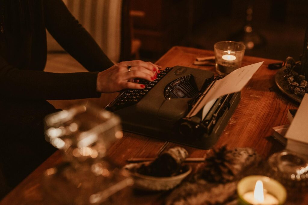 author writing manuscript