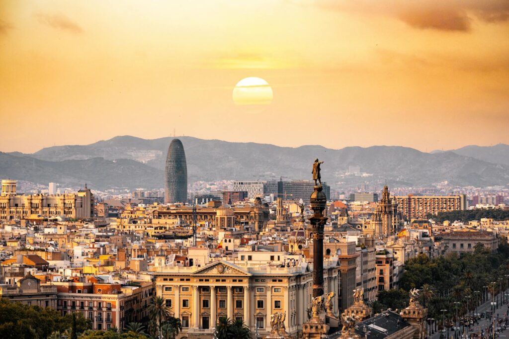 Barcelona cityscape vibrant