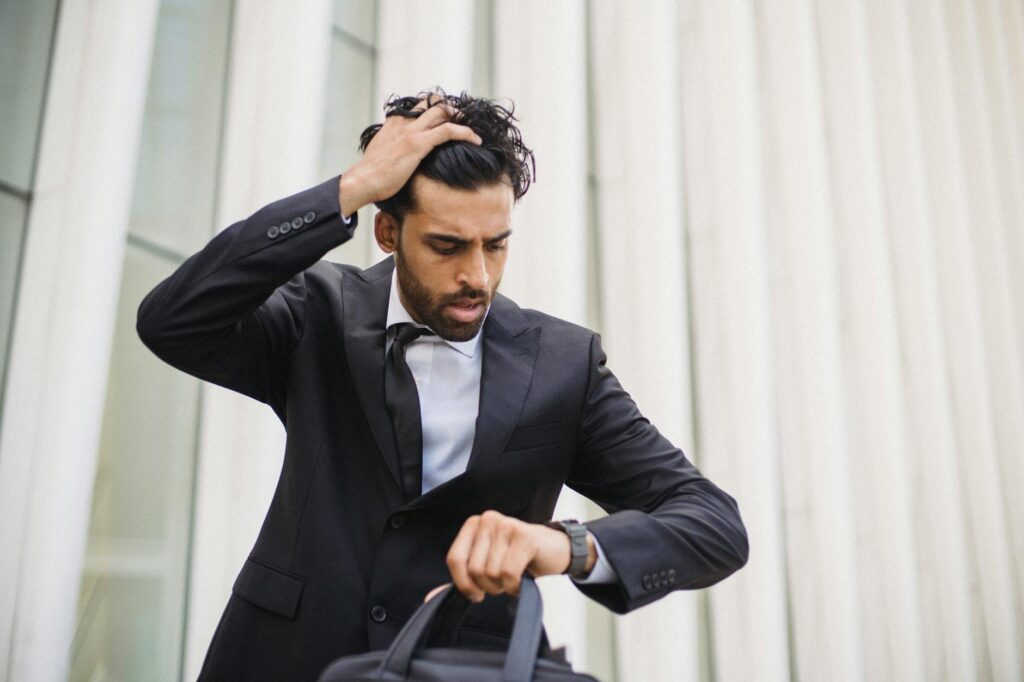 busy person mindful break