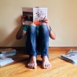 busy person exercising at home