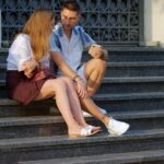 couple talking happily