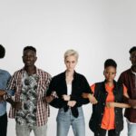 diverse group reading black history books