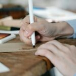 person creating art therapy