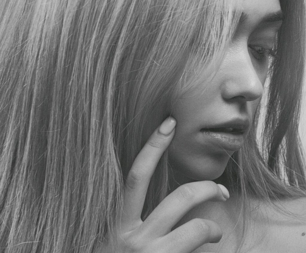 Sabrina Carpenter pink lacy bikini