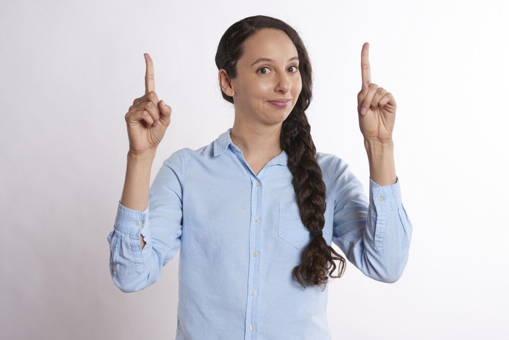 woman smiling confidently