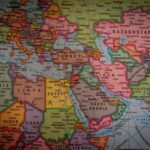 world map with phone lines