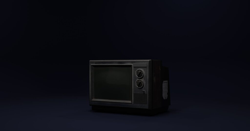 90s television set collage