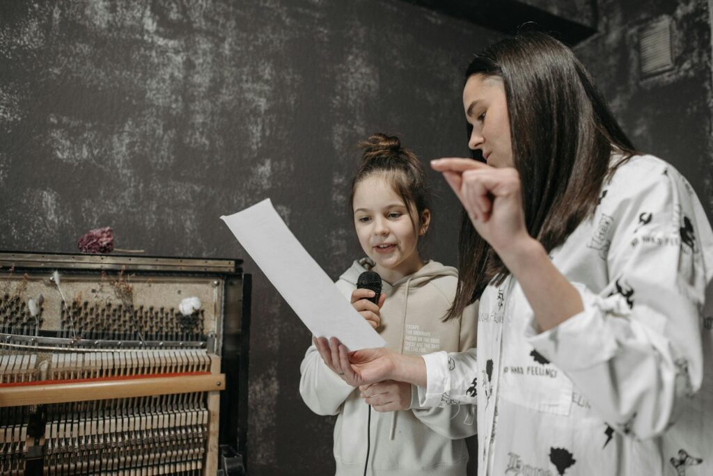 actor practicing vocalization