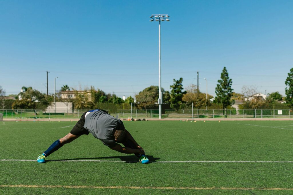 athlete undergoing physical therapy