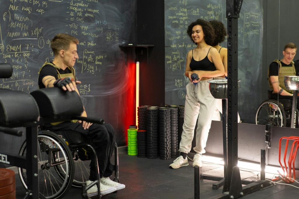 athlete undergoing physiotherapy