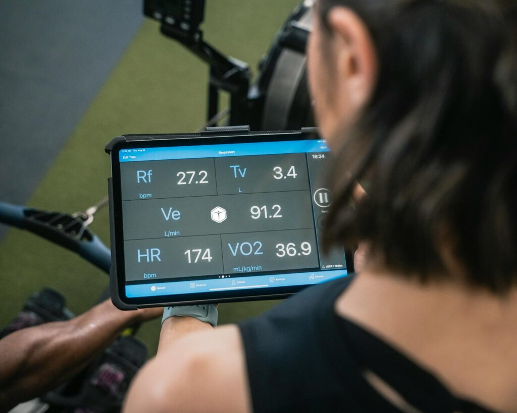 athlete using wearable technology