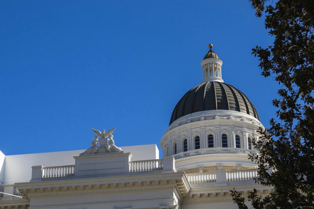US Capitol building with gavel