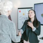 corporate startup partnership handshake