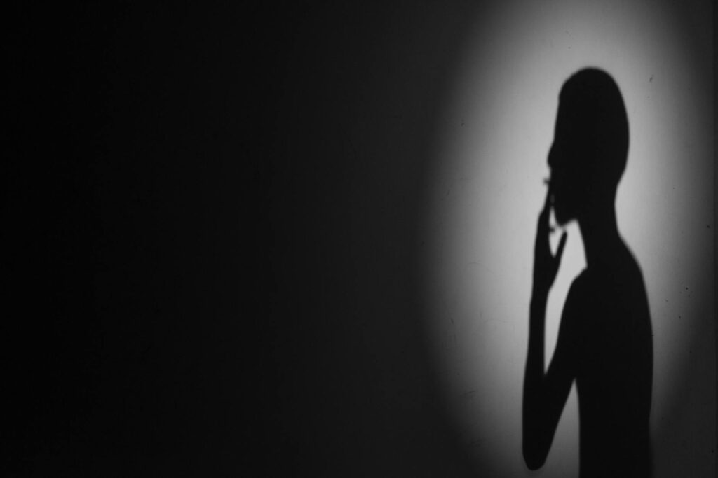 dark silhouette of a person