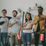 diverse people watching media