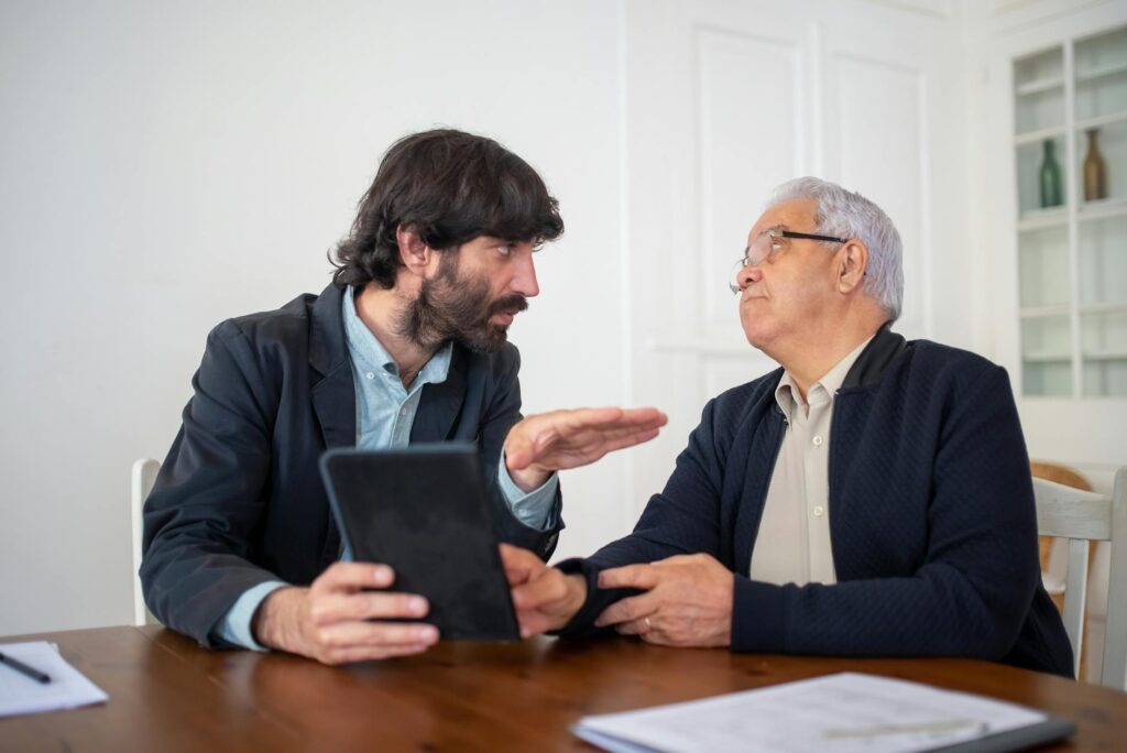 family discussing digital charter