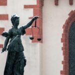 US federal courthouse scales of justice