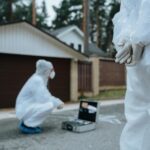 forensic psychologist analyzing crime scene