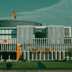 government building with people