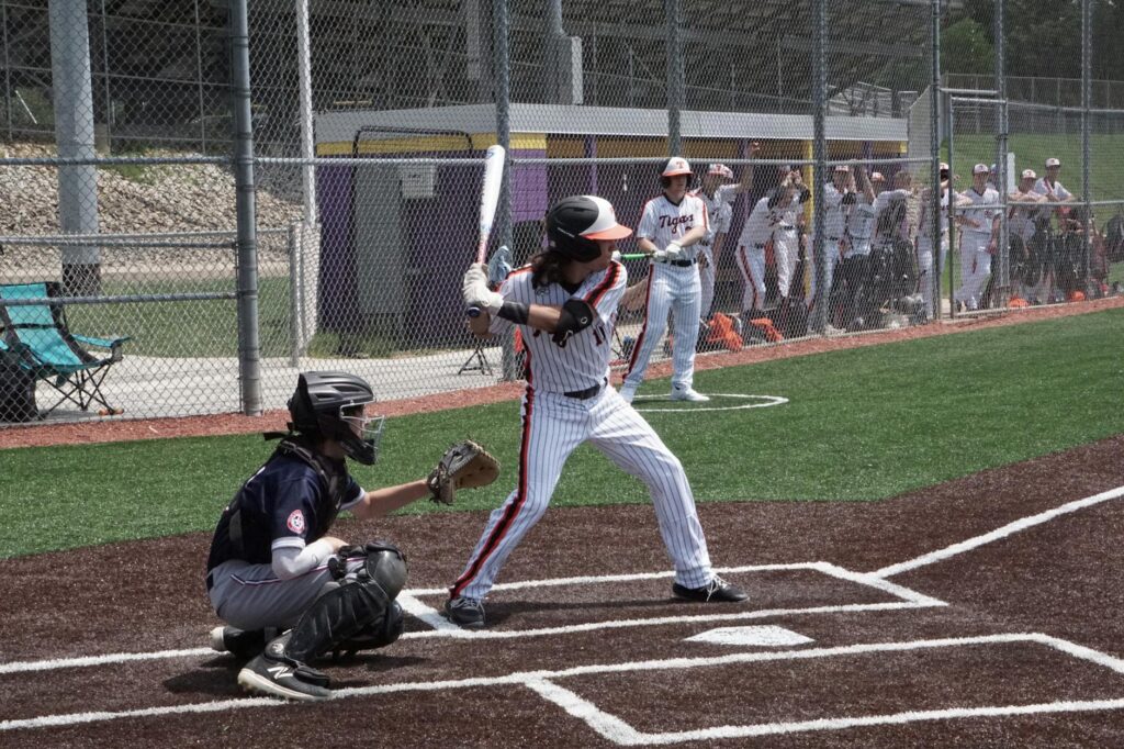 JUCO baseball player analyzing data