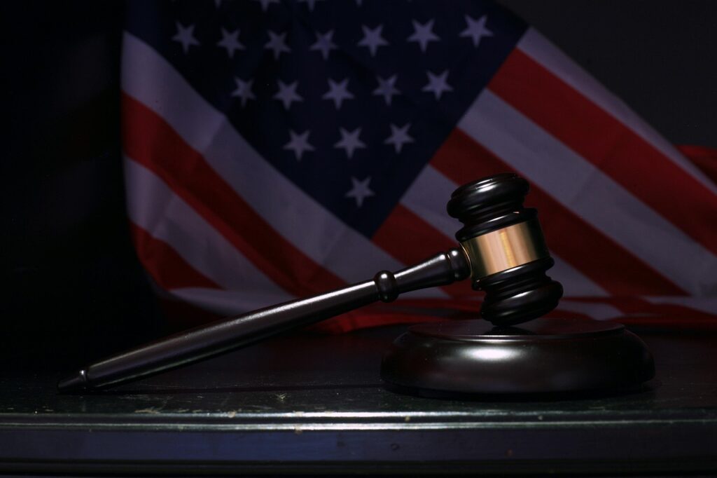 lawyer in courtroom