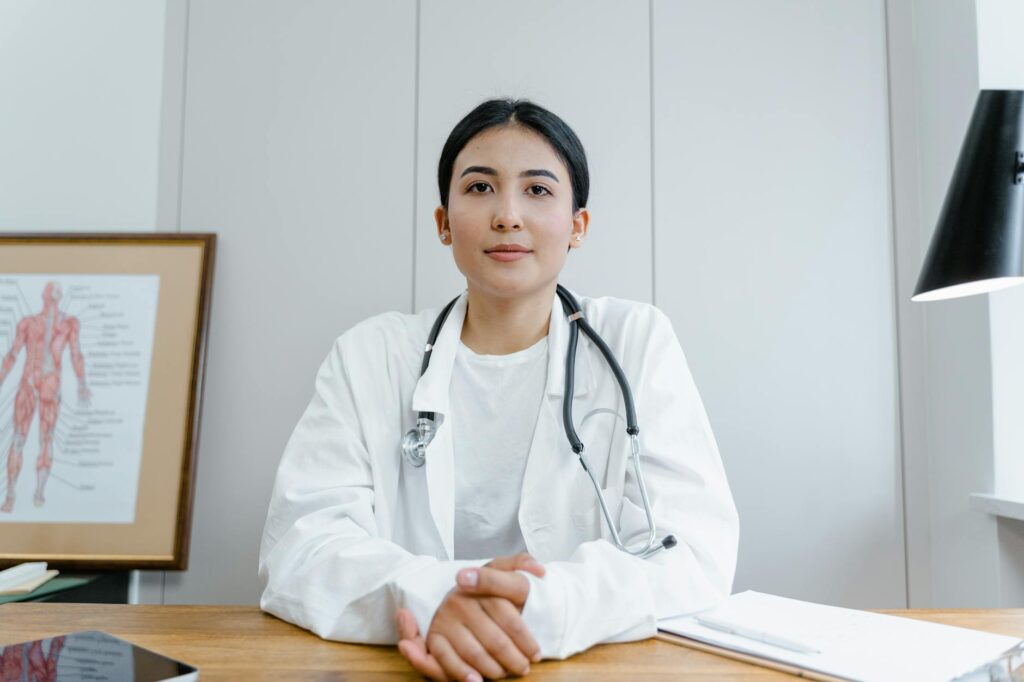 medical consultant on tv set