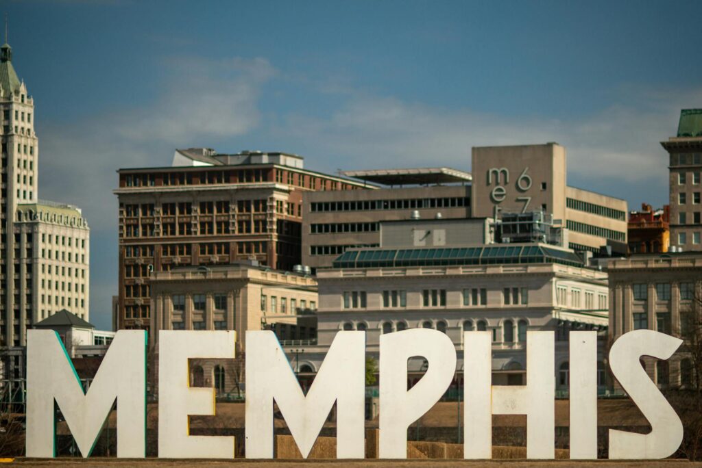 Memphis skyline riverfront