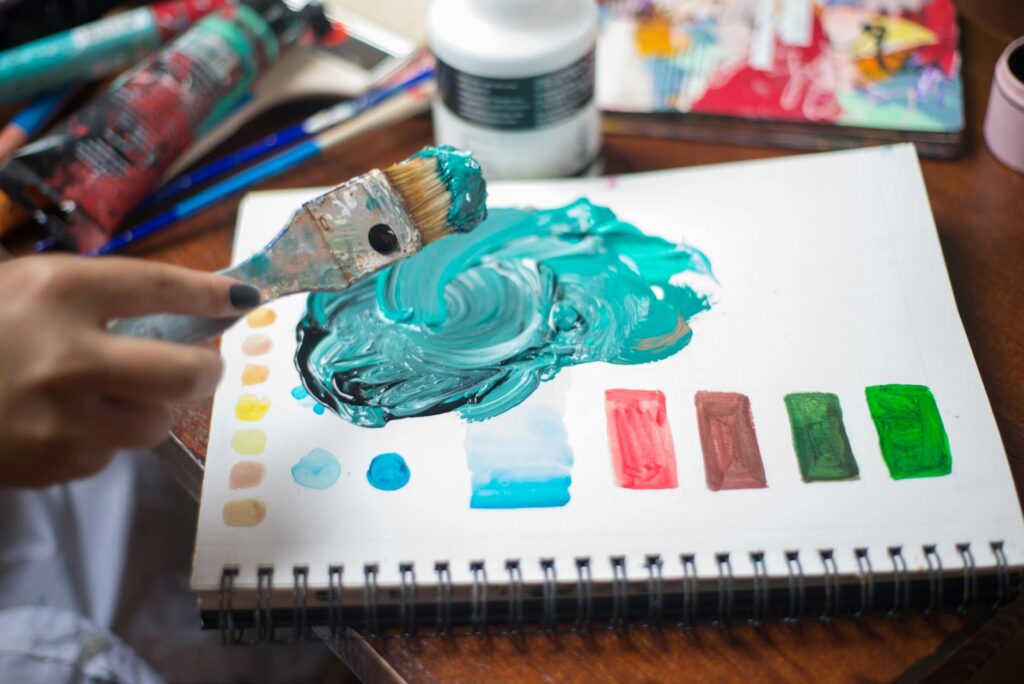 mixed media art blending materials