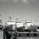 naval ships guarding strait