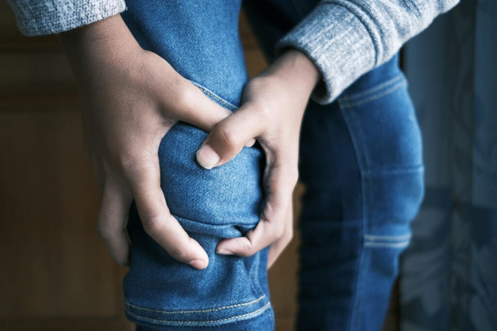 person doing knee rehabilitation exercises