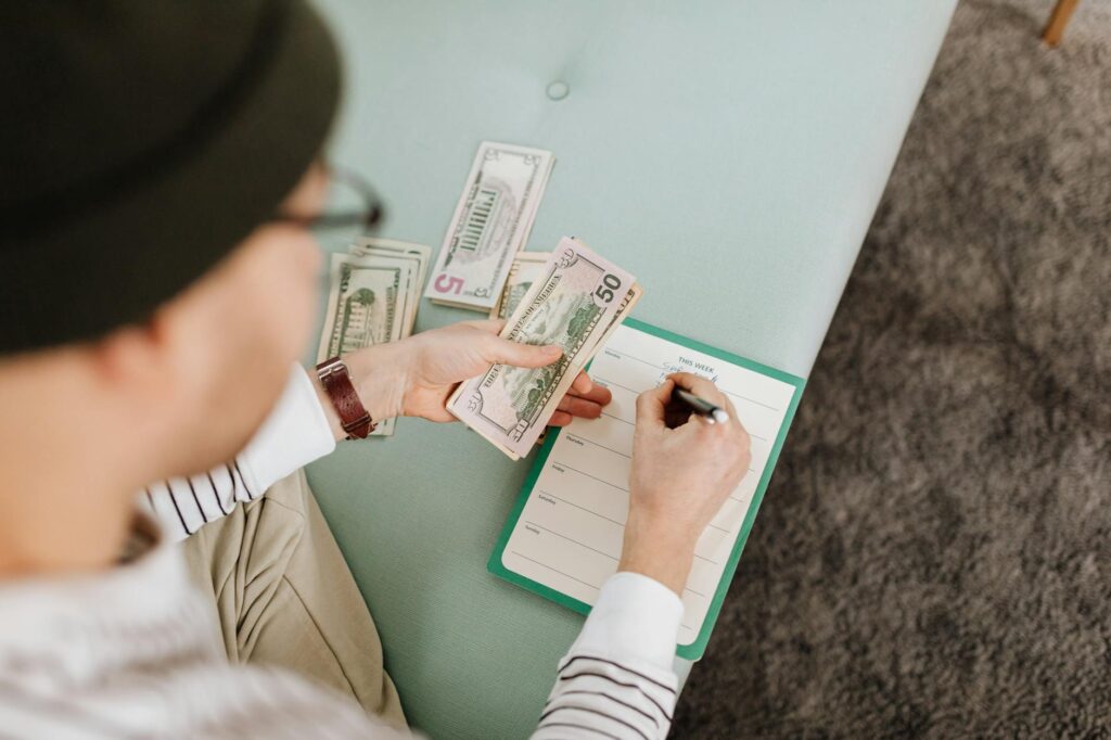 person managing budget