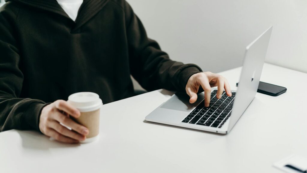 screenwriter working on laptop
