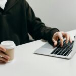 screenwriter working on laptop