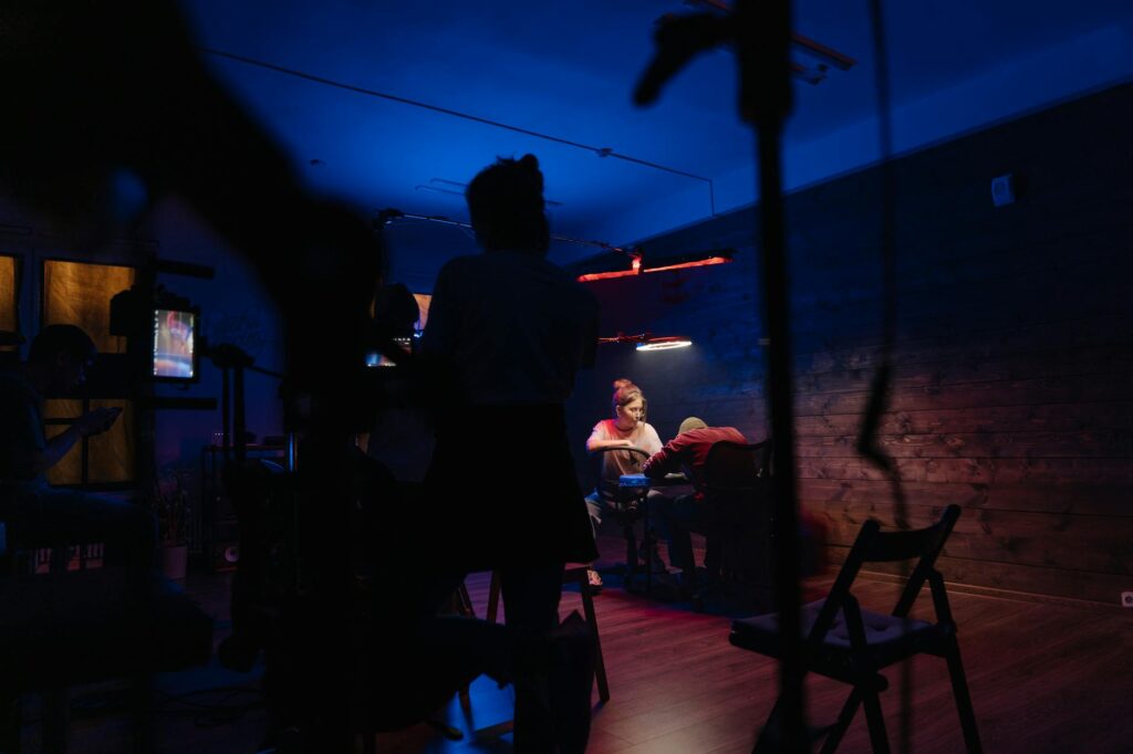 TV showrunner directing crew