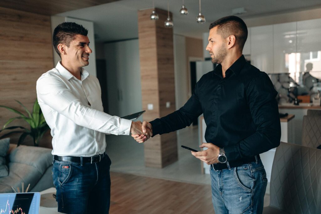 tech partnership handshake