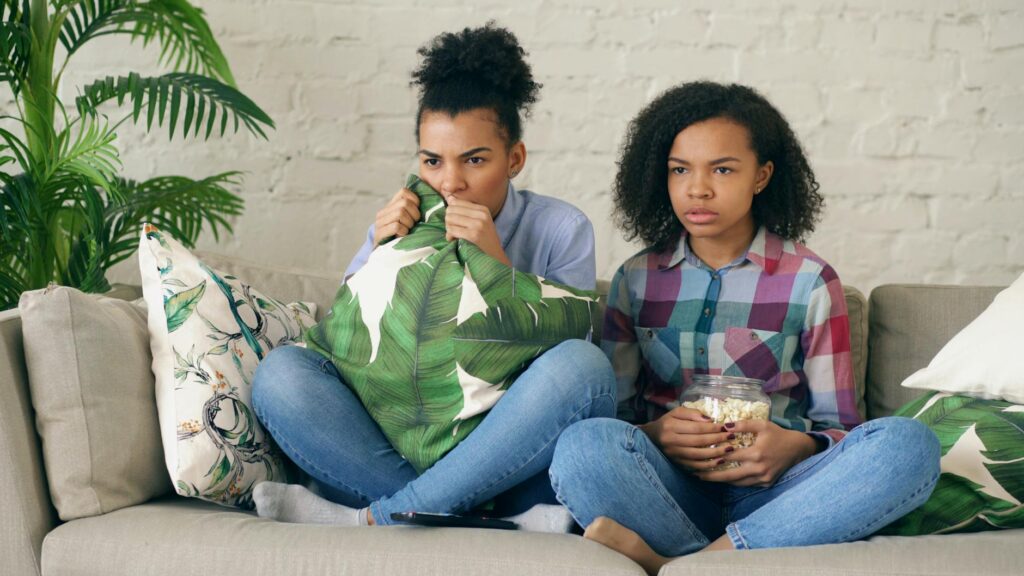 teenagers watching streaming